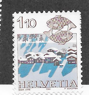 Switzerland #718 1.10fr  Pisces  (MNH) CV$2.50