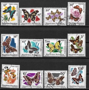 1965-6 Rwanda 114-26 Butterlies C/S CTO