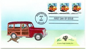 Woody Wagon #3522 FDC  3 Aug 01 Pugh Hand Painted 62 of 92 