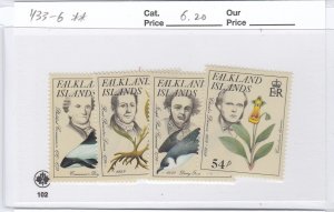 Falkland Islands 433-6 Naturalists mnh