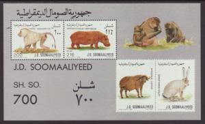 Somalia 591a Mammals Souvenir Sheet MNH VF