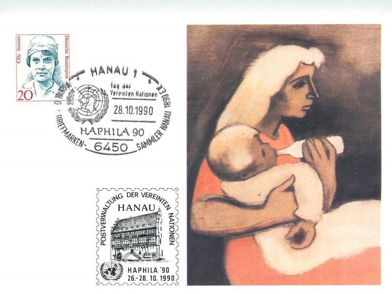 E0012 Maximum card United Nations 1990 fine art paintings Max Lingner