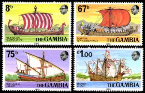 GAMBIA Sc 413-16 VF/MNH - 1980 - Early Sailing Ships - COMPLETE SET