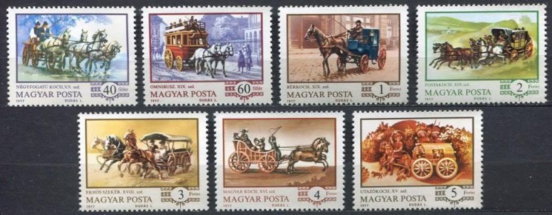 1977 Hungary 3178-3184 Horses