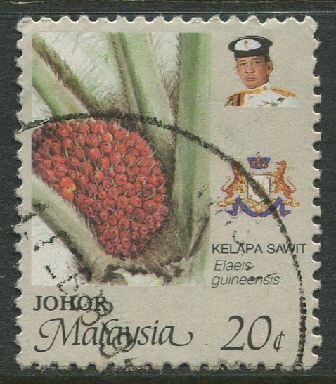 STAMP STATION PERTH Johore #195 Sultan Ismail Flowers Used 1986