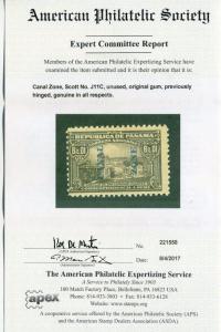 Canal Zone J11C Postage Due Mint Stamp 'CANAL ZONE' READING UP Variety APS Cert