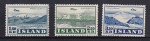 Iceland #C27-C29 MH 1952 views with planes