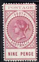 South Australia 1902-04 Thin Postage 9d rosy lake mounted...