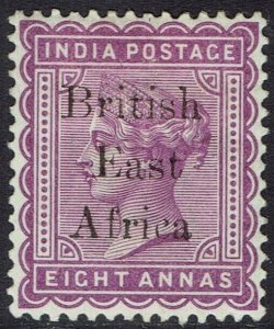 BRITISH EAST AFRICA 1895 QV INDIA OVERPRINTED 8A 