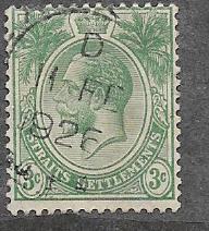 Straights Settlements #182  3c   George V U) CV $0.90