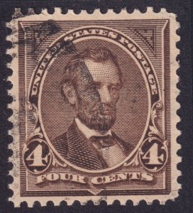 US 269 4c LINCOLN dark brown USED VERY FINE 2ND BUREAU ISSUE DLW191 PF 12 SINGLE