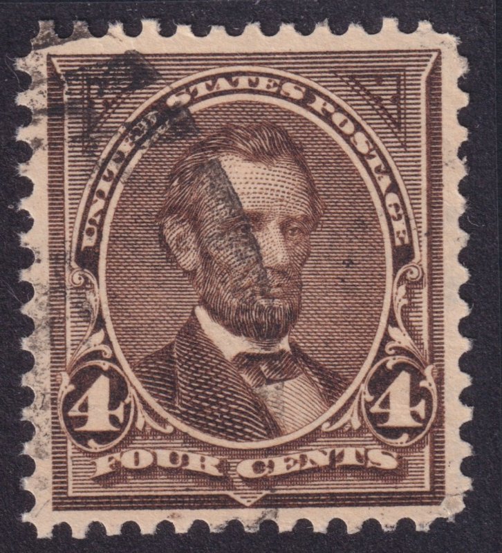 US 269 4c LINCOLN dark brown USED VERY FINE 2ND BUREAU ISSUE DLW191 PF 12 SINGLE
