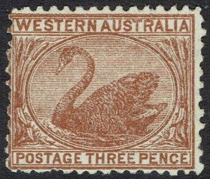 WESTERN AUSTRALIA 1912 SWAN 3D WMK CROWN/A UPRIGHT PERF 12.5