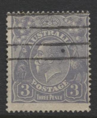Australia - Scott 30 - KGV Head -1914 - FU - Wmk 9 - Die I -  3p Stamp2