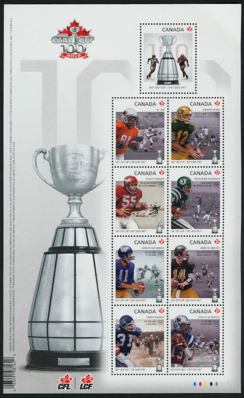 Canada 2567 MNH CFL, Grey Cup, Football, Sports