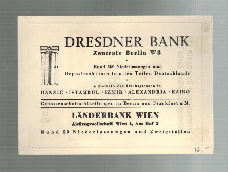 1939 Berlin Germany Postcard Cover Nuremburg Car Rally # B134 B136 Dresden Bank