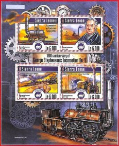 A4712 - SIERRA LEONE - ERROR MIPERF: 2015, locomotives, trains, G. Stephenson-