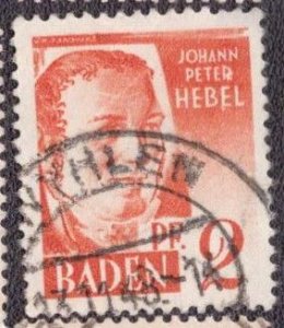 Germany -French Occupation Baden 1948 -  5n14 Used