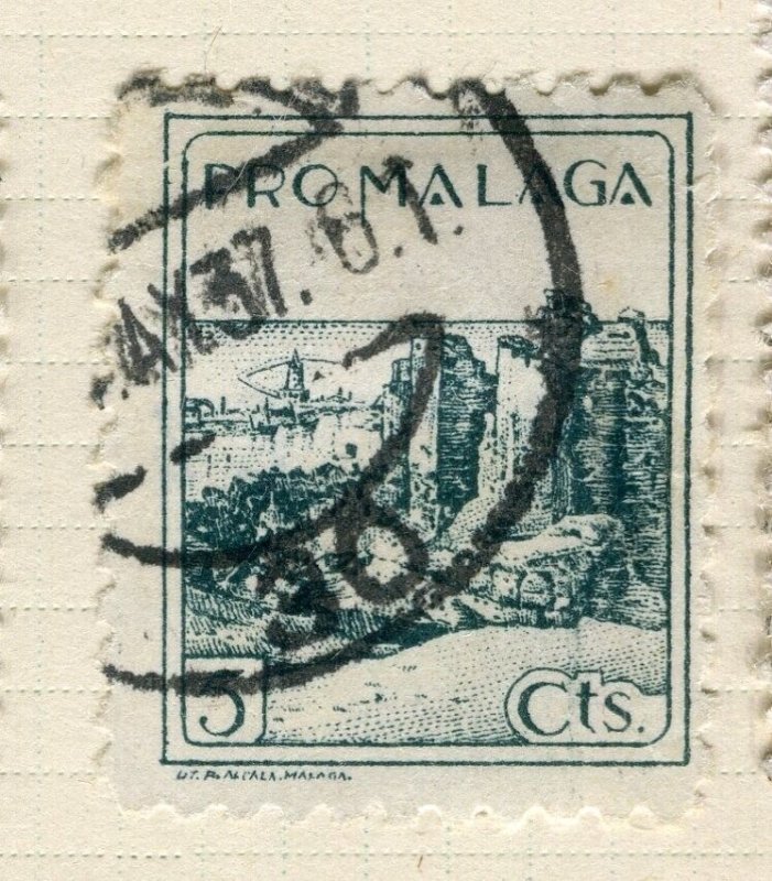 SPAIN; 1930s early Civil War period fine used Local issue, Malaga