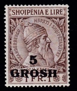 Albania 1914 Skanderbeg  5grsh on 1FR. Fine/VF/Mint(*)