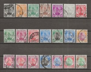 MALAYA/SELANGOR 1949/55 SG 90/110 USED Cat £40