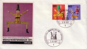 Berlin FDC Sc# 9NB85 9NB86 Christmas 1971 L50