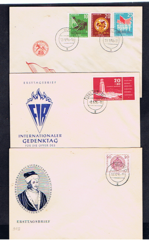 EAST GERMANY 1950's FDC's