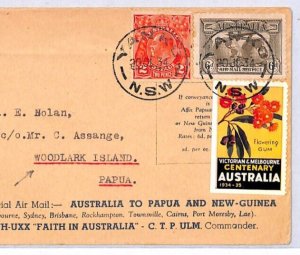 AUSTRALIA Air Mail Cover FIRST FLIGHT PAPUA *WOODLARK ISLAND* Yanko 1934 YM124