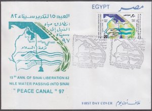 EGYPT Sc # 1664 FDC 15th ANNIVERSARY of the RETURN to EGYPT of SINAI