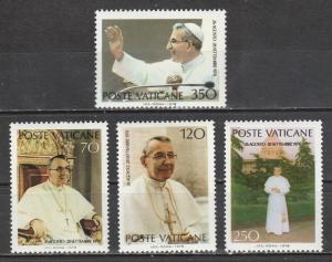 Vatican  1978  Scott No. 641-44  (N**)  Complet