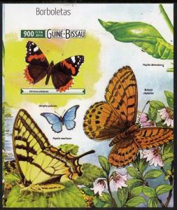 Guinea - Bissau 2015 Butterflies #4 imperf deluxe sheet u...