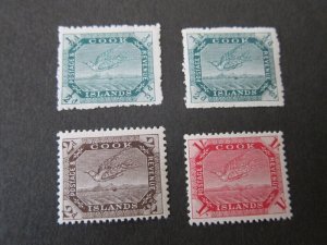 Cook Islands 1909 Sc 39,39a,42,44 MH