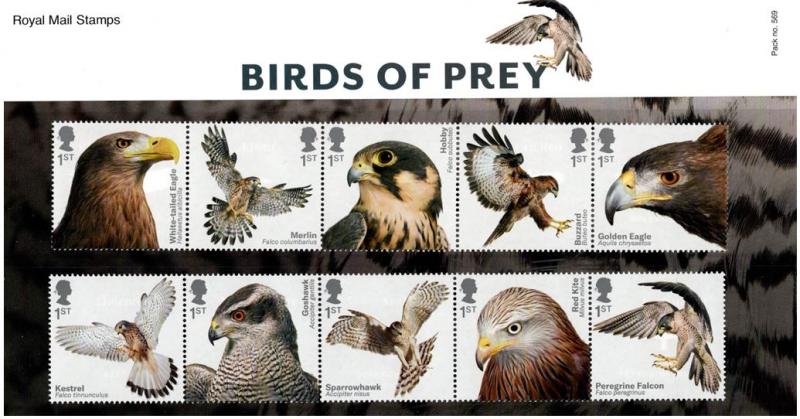 GREAT BRITAIN 2019 BIRDS OF PREY SET OF 10V. MNH SG 4190-99