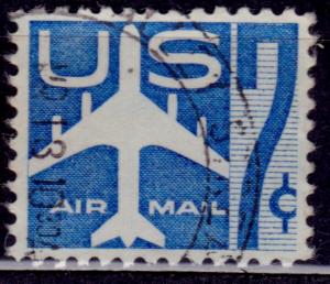 United States, 1958, Airmail, Silhouette of Jet Airliner, 7c, sc#C51, used