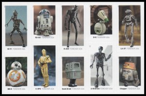 US 5573-5582 5582b Star Wars Droids F block 10 MNH 2021