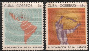 1964 Cuba Stamps Sc 931-932 Second Declaration of Havana Complete Set  NEW