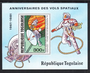 Togo C456A Space Souvenir Sheet MNH VF