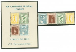 Peru #C78-C81a Unused Souvenir Sheet (Olympics)