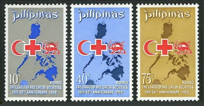 Philippines 1020-1022,MNH.Michel 883-885. Red Cross,Red Crescent,1969.Map.