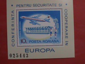 ROMANIA STAMP:1977  AEROPLANE EUROPA MNH.  S/S SHEET  VERY RARE: