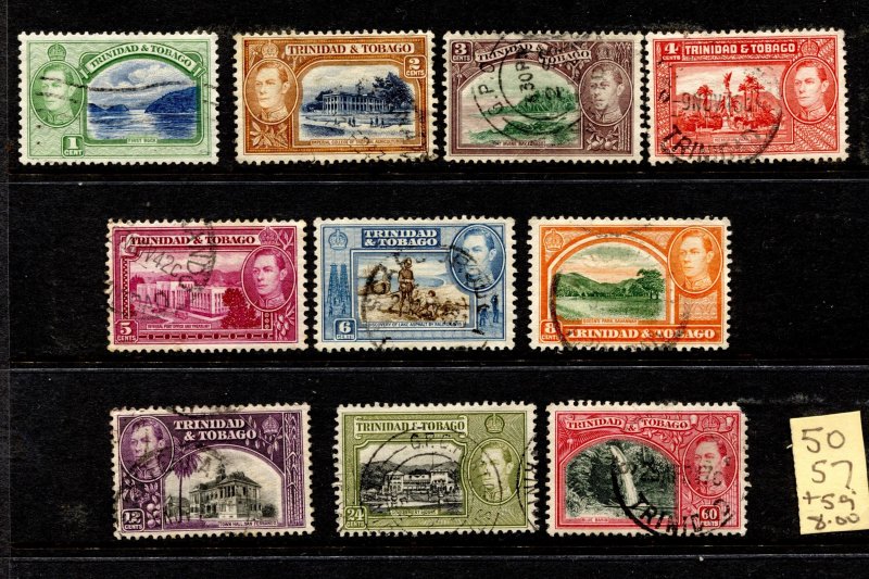 Trinidad & Tobago #50-59 USED SHORT SET - UNCHECKED