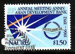 Nauru-Sc#396- id8-used set-Asian Development Bank-1992-