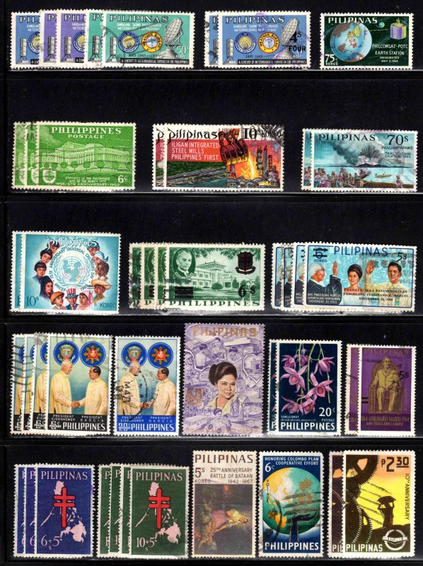 Philippines ~ Group of 85++ Stamps (43 Different)  ~ Mixed Cond. (Fair to Good)