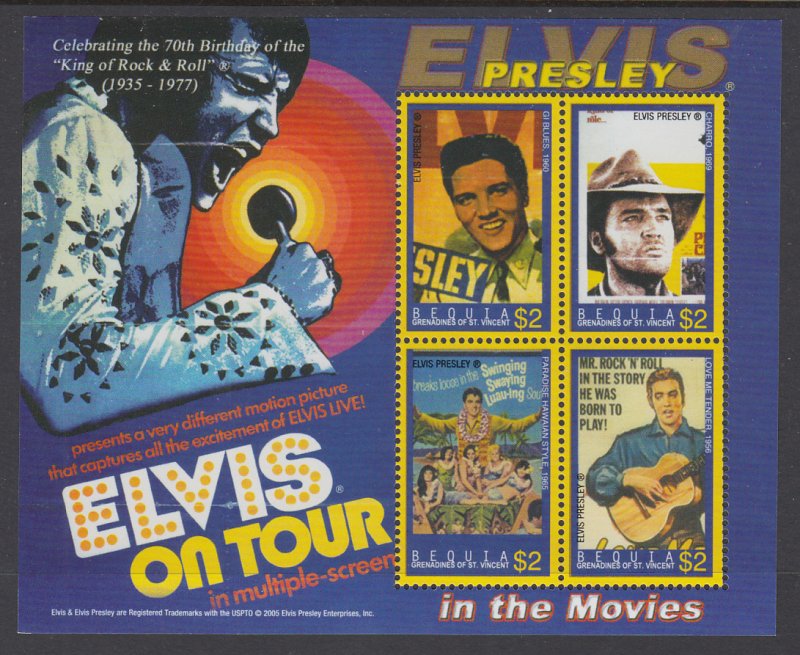 St Vincent Grenadines Bequia 377 Elvis Souvenir Sheet MNH VF