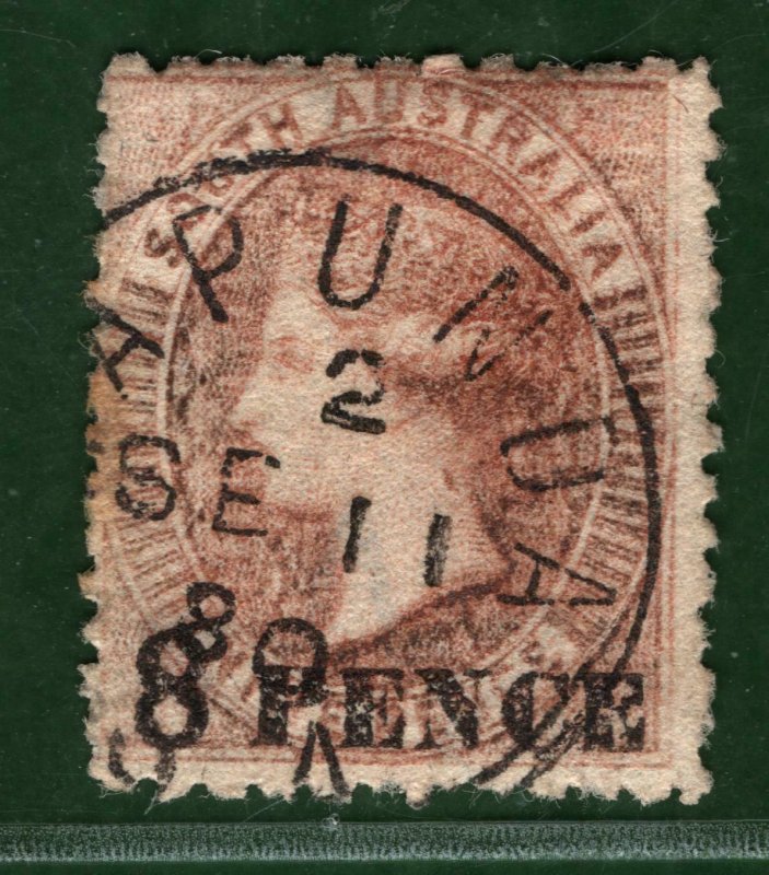 SOUTH AUSTRALIA States QV SG.120 8d on 9d Brown (1880) Used VFU CDS GBLUE39