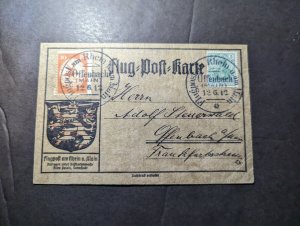 1912 Germany Early Zeppelin Airmail Postcard Cover Offenbach Local Use