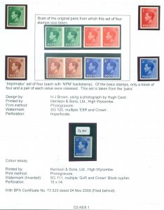 1936 Edward VIII. ½d to 2½d Imprimatur set of 4. Fine unmounted mint (each...