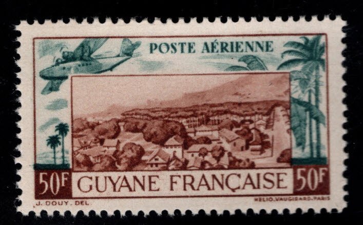 French Guiana Scott C8B airmail stamp MH* 1942