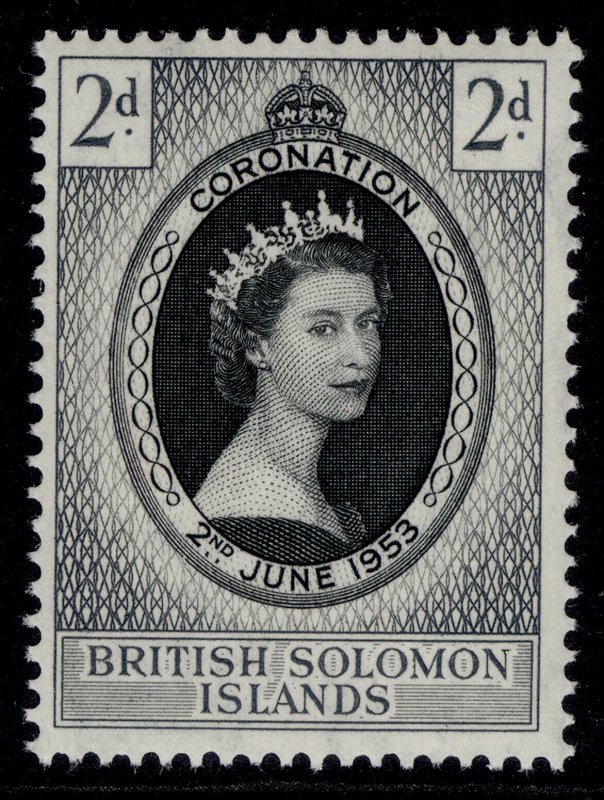 BRITISH SOLOMON ISLANDS QEII SG81, 2d 1953 CORONATION, NH MINT.