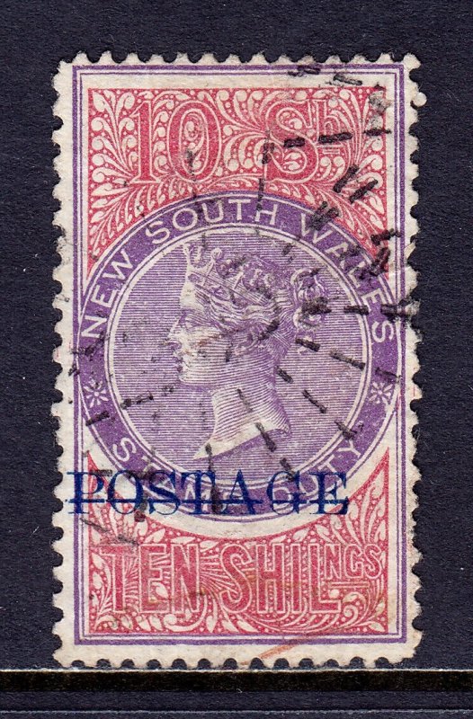 NEW SOUTH WALES — SCOTT 76d (SG 275b)— 1894 10/- POSTAGE 12X11 — USED — SCV $120